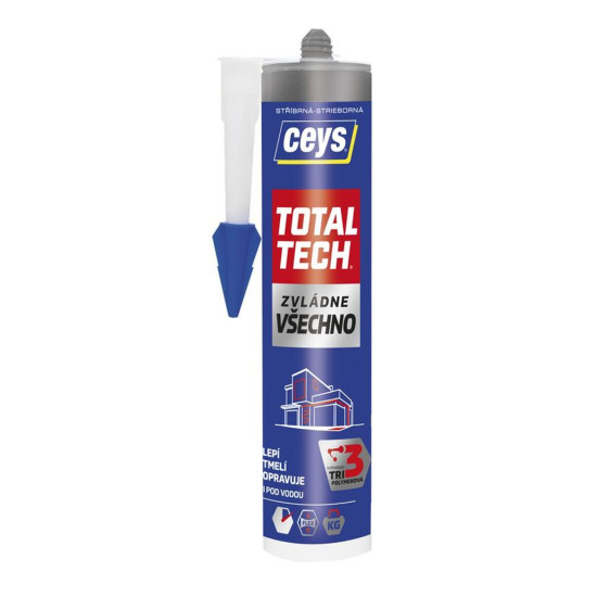 Ceys TOTAL TECH glue, silver, 2in1 putty, 290 ml