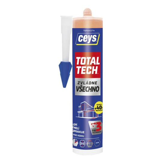 Ceys TOTAL TECH glue, terracotta, 2 in 1 putty, 290 ml