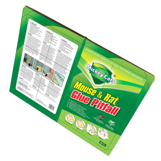 Ловушка для крыс и мышей из клеевой доски, 19x13 см, Miсkey саts, без ядов