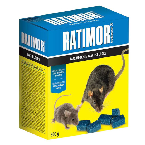 Brodifacoum wax blocks RATIMOR®, 300 g