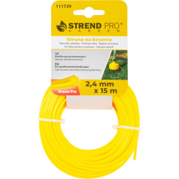 Trimmer line for lawnmowers 2,4mm, 15m, Strend Pro, HEX, professional
