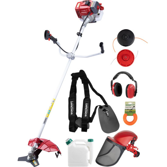 Benzīna krūmgriezis Worcraft GT52-430C, 1,4kW komplektā ar piederumiem