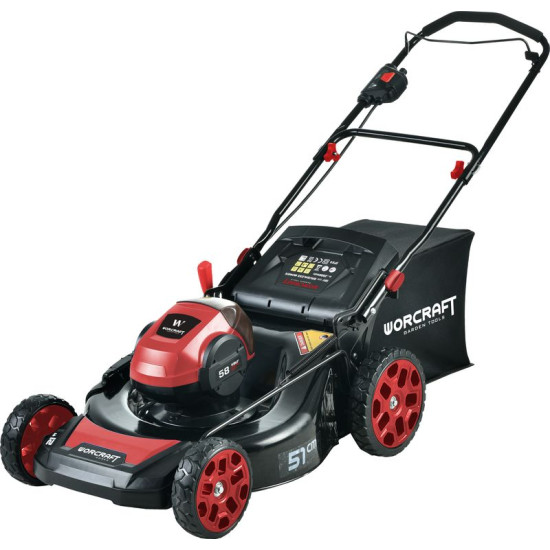 Zāles pļāvējs Worcraft CLM-S58LiB, 58V, Li-Ion, 508 mm, 60 lit.