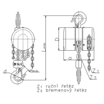 Hoist Brano Z 100-1 3.2 t, 03.0 m, chain Hoist Brano Z 100-1 3.2 t, 03.0 m, chain