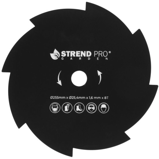 Нож кустореза ТТ-BC415/520, лезвие 8 зубьев, 255х1,6 мм, запасной