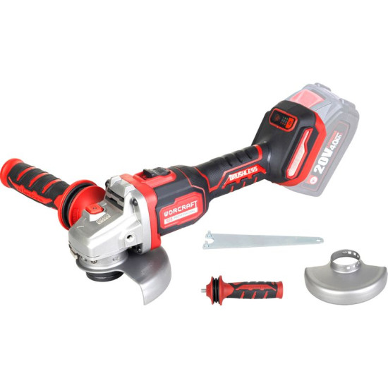 Worcraft Grinder CAG-S20LiBM 125 мм, под углом, ShareSYS, 20V литий-ионный, бесщеточный, 6-ступенчатый