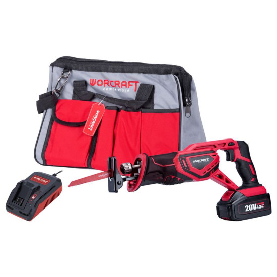 Комплект Worcraft WSET-09 S20Li ShareSYS, сабельная пила, 1 аккумулятор 2,0 Ач, 1 зарядное устройство + сумка