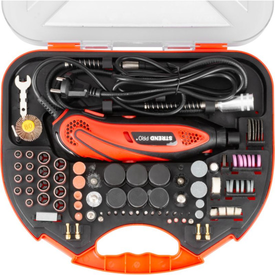 Шлифмашина Strend Pro, мини, прямая, сверлильно-шлифовальная, 135 Вт, с принадлежностями