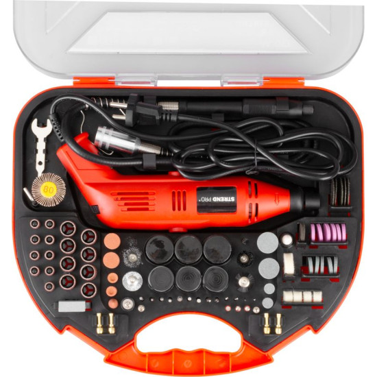 Шлифмашина Strend Pro, мини, прямая, сверлильно-шлифовальная, 130 Вт, с принадлежностями