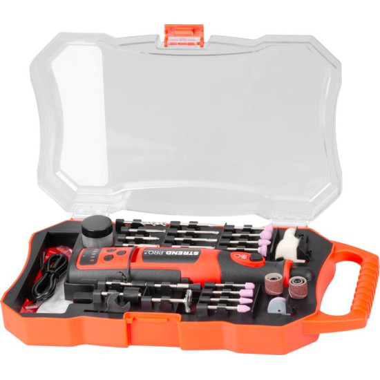 Шлифовальная машина Strend Pro, мини, прямая, сверление и шлифование, 8 В, 1500 мАч, с принадлежностями