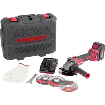 Угловая шлифовальная машинв CAG-S20LiBH 125 мм, в чемодане, с аккумулятором и зарядкой, Li-ion 20 В, бесщеточная