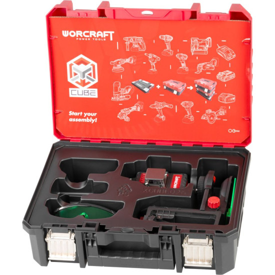 Laser Worcraft XCUBE026 ShareSYS Toolbox, 3x3D Green Beam, без батареи