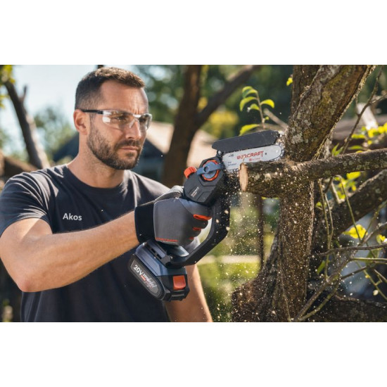 Zāģis Worcraft Home CHS-S20LiCM ShareSYS, 20V Li-ion, 4" ķēde, matēts, mini motorzāģis, KOMPLEKTS futrālī Zāģis Worcraft Home CHS-S20LiCM ShareSYS, 20V Li-ion, 4" ķēde, matēts, mini motorzāģis, KOMPLEKTS futrālī