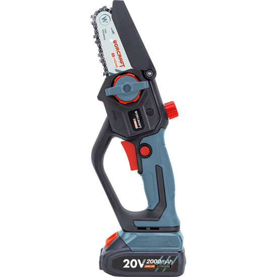 Zāģis Worcraft Home CHS-S20LiCM ShareSYS, 20V Li-ion, 4" ķēde, matēts, mini motorzāģis, KOMPLEKTS futrālī Zāģis Worcraft Home CHS-S20LiCM ShareSYS, 20V Li-ion, 4" ķēde, matēts, mini motorzāģis, KOMPLEKTS futrālī