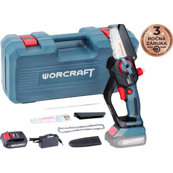 Zāģis Worcraft Home CHS-S20LiBCM ShareSYS, 20V Li-ion, 4" ķēde, mini motorzāģis + papildus 6" ķēde, SET i