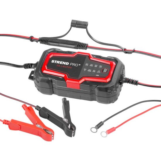 Lādētājs Strend Pro BD03-Z5.0A-D1, 85W, 5A, 6V/12V, IP65, LED, automašīnu akumulatoriem