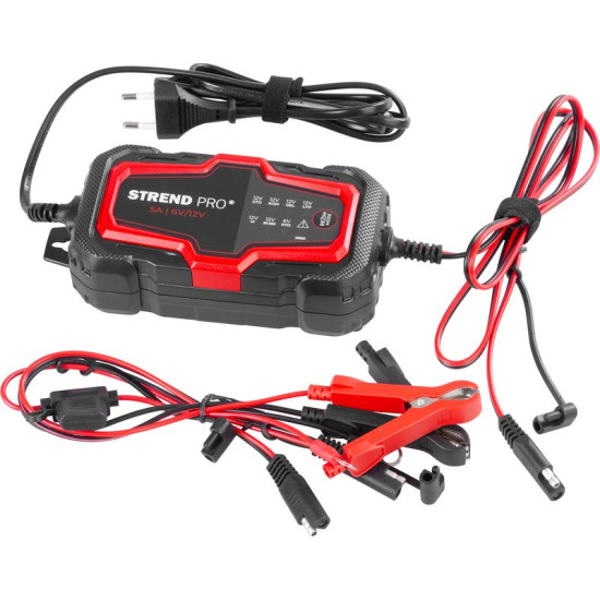 Lādētājs Strend Pro BD03-Z5.0A-D1, 85W, 5A, 6V/12V, IP65, LED, automašīnu akumulatoriem