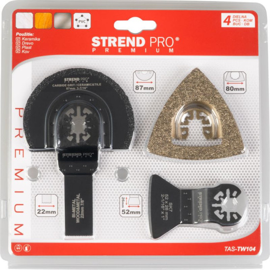 Набор инструментов для многофункциональной пилы Strend Pro TAS-TW104, керамика и плитка