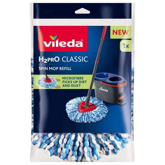 Vileda H2Pro mopa galva, rotējoša, bārkstīm, nomaiņa Vileda H2Pro mopa galva, rotējoša, bārkstīm, nomaiņa
