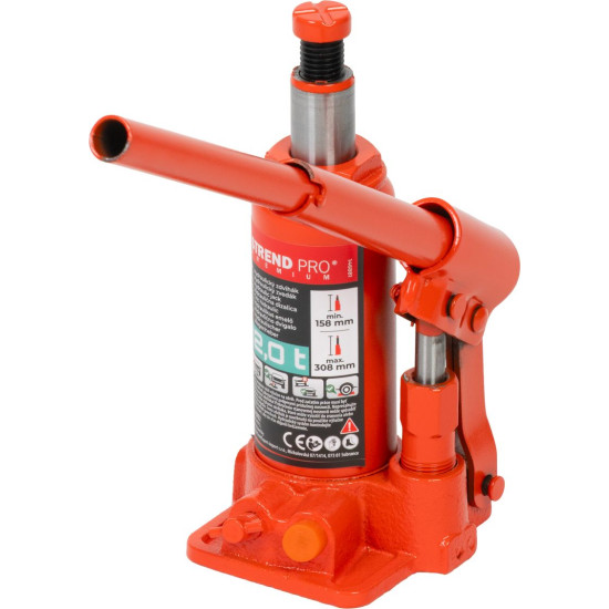 Strend Pro Premium Hydraulic Jack, 2 tonnes, 158-308 mm Strend Pro Premium Hydraulic Jack, 2 tonnes, 158-308 mm