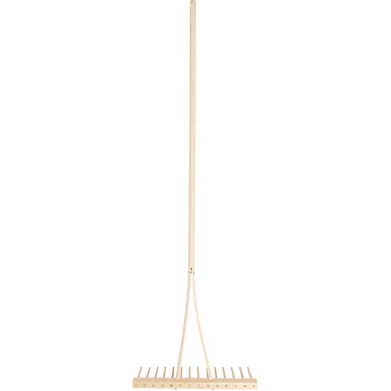 Wooden rake, 14 teeth, wooden handle