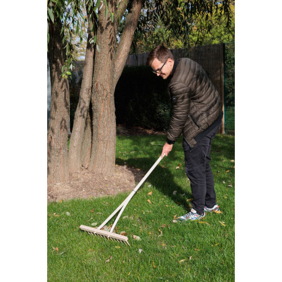 Wooden rake, 14 teeth, wooden handle
