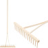 Wooden rake, 14 teeth, wooden handle