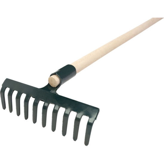 Грабли R105, 10 зубьев, садовая деревянная ручка 1600 мм.