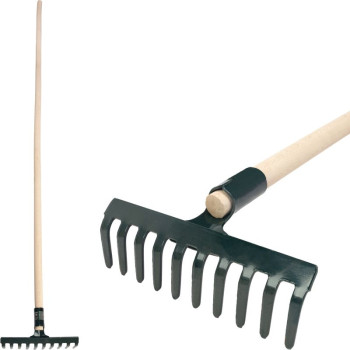 Грабли R105, 10 зубьев, садовая деревянная ручка 1600 мм.