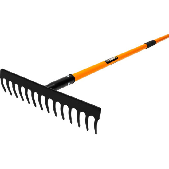 Dārza grābeklis metāla ar fibrorokturi 14 zob., 1500 mm