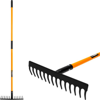 Garden rake with fiberglass handle, 14tooth, 1500mm