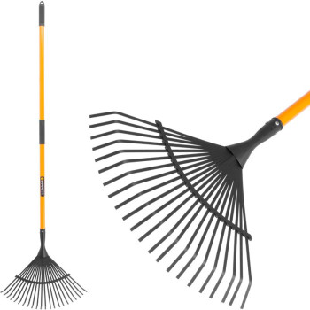 Garden rake with fiberglass handle, 22tooth, 1500mm