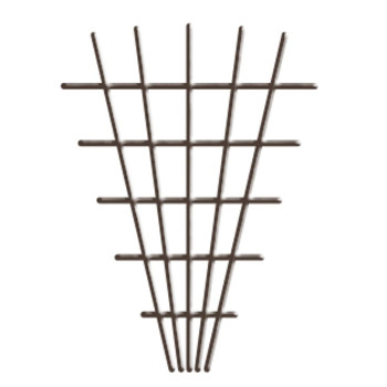 Auga atbalsts V-veida 145x5x75 cm, 4/4,7 mm, brūns