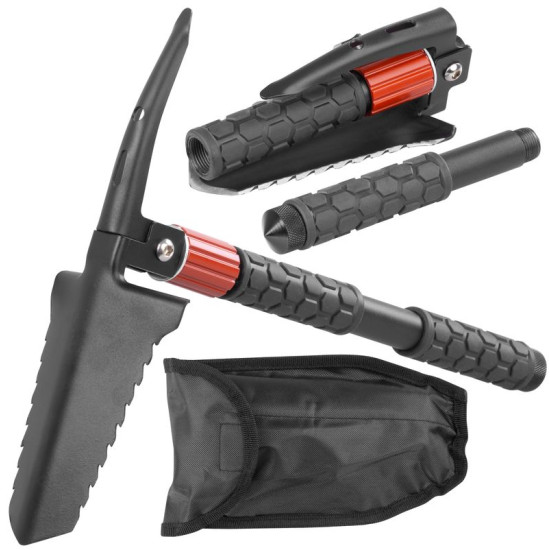 Shovel Strend Pro Tactic, folding, multifunctional, with flint, in textile case