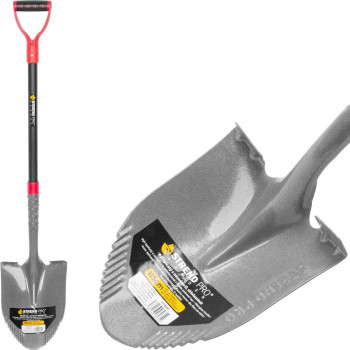 Spade Strend Pro Premium ErgoBULL, pointed, with fiberglass handdle D, drainage, 1150 mm