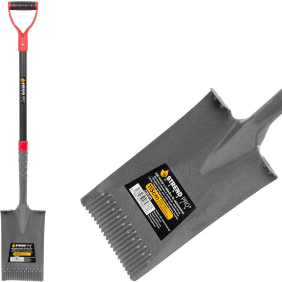Spade Strend Pro Premium ErgoBULL, straight, with fiberglass handle D, drainage, 1150 mm