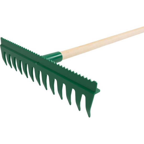Грабли выравнивающие R140, 13 зубьев, пластик, с выравнивающей кромкой, с ручкой