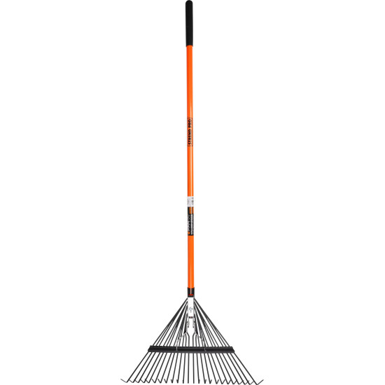 Strend Pro leaf rake, 24 teeth, 58 cm, fan-shaped, fiberglass handle 120 cm