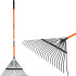 Strend Pro leaf rake, 24 teeth, 58 cm, fan-shaped, fiberglass handle 120 cm
