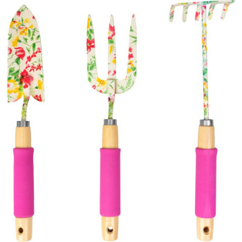 Strend Pro tool set, gardening, 3-piece, flower print, Ladies line