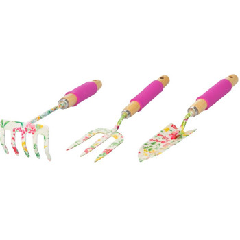 Strend Pro tool set, gardening, 3-piece, flower print, Ladies line
