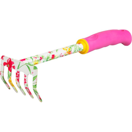 Strend Pro garden rake, flower print, pink, 30x8.5 cm, Ladies line