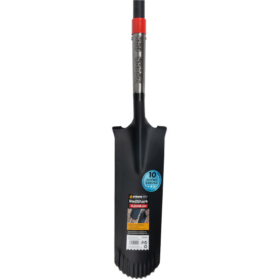 Spade Strend Pro Premium RedShark, narrow, drainage, with fiberglass handle D 1280 mm, warranty 10 years.