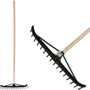 Garden rake PVC 16teeth + wooden handle