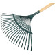 Garden leaf rake metal (lamella teeth) + wooden handle