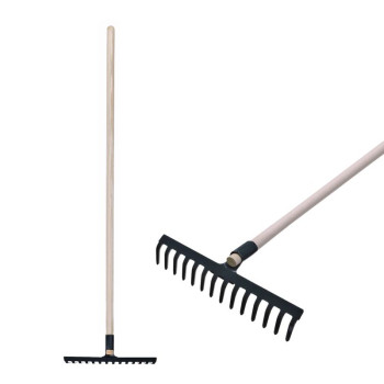 Грабли R105, 14 зубьев, садовая деревянная рукоятка 1800 мм, (ZSR)