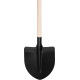 Hardened shovel pointed, black, with handle