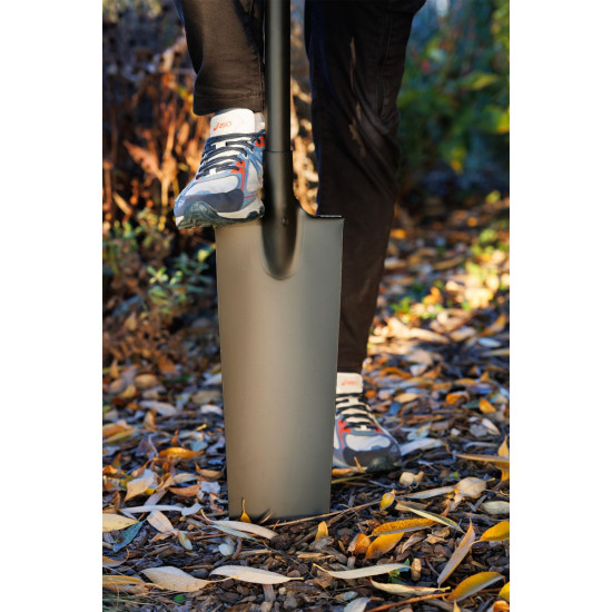 Hardened long spade narrow + handle PVC grip D