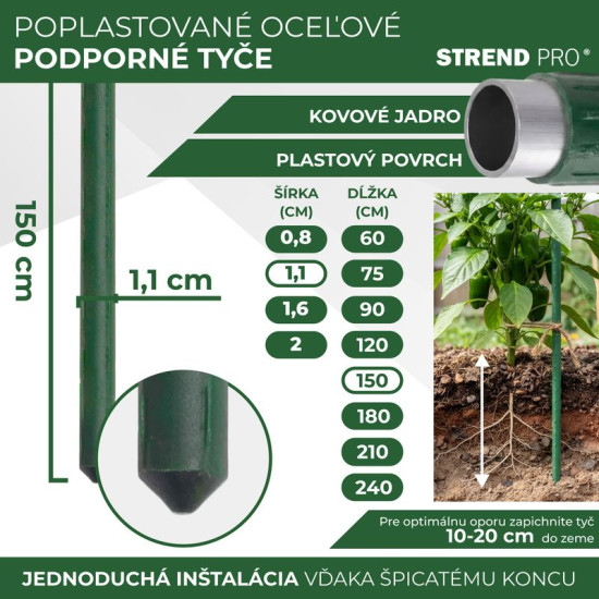 Auga atbalsts 11/1500mmPVC