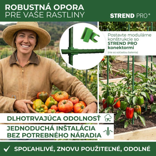 Dārza stabs 11/1800mm, pārklāts ar PVC